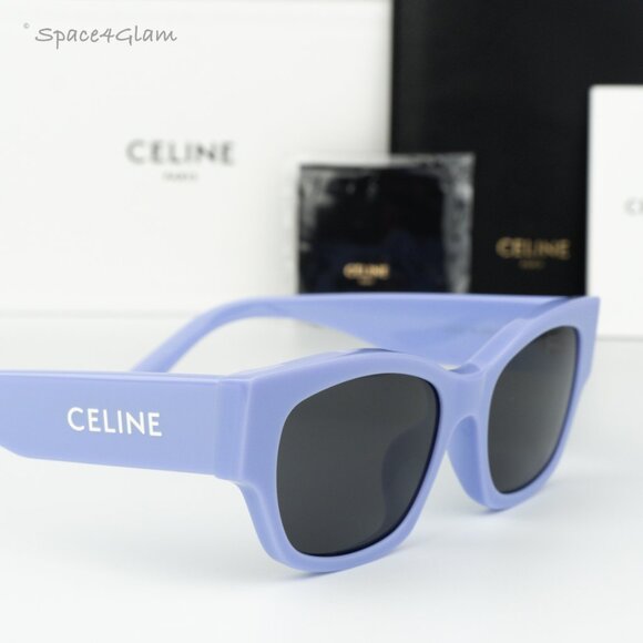 BRAND NEW Celine CL40197U 78A Shiny Lilac Smoke Unisex Cat Eye Sunglasses - Picture 4 of 9